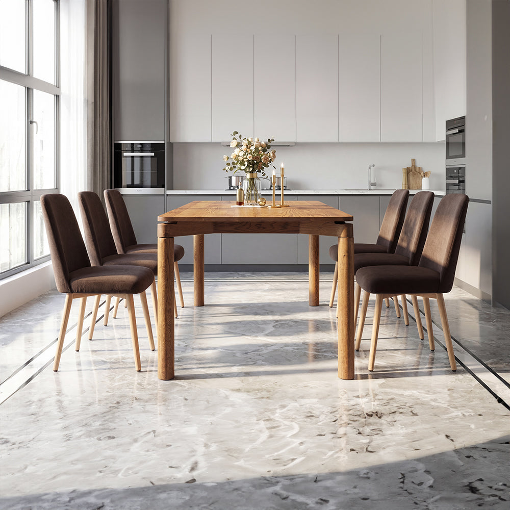 Classic Solid Wood Dining Table with Refined Four-Leg Design