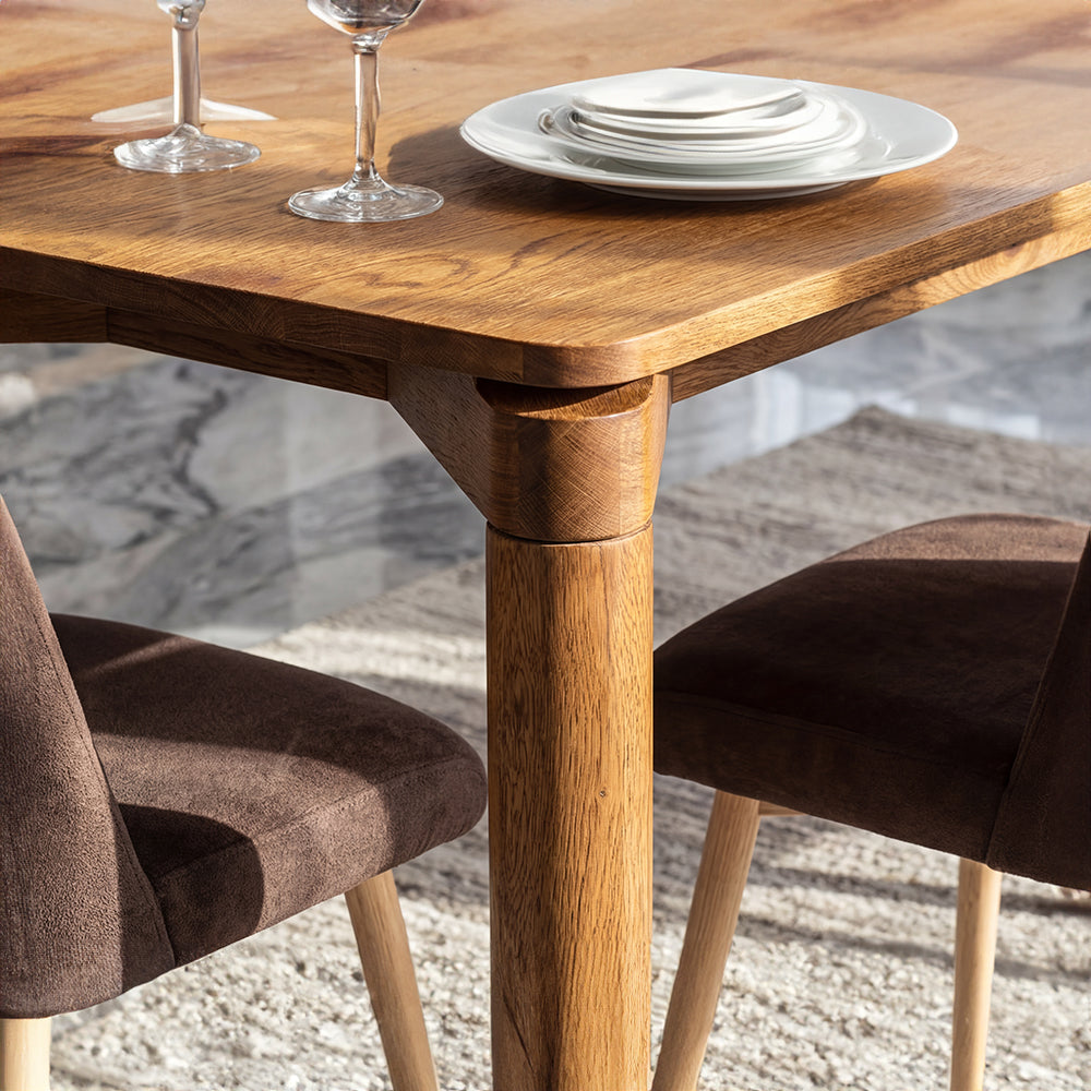 Classic Solid Wood Dining Table with Refined Four-Leg Design