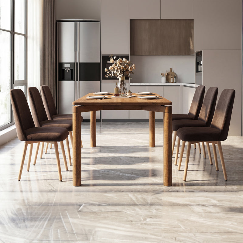 Classic Solid Wood Dining Table with Refined Four-Leg Design