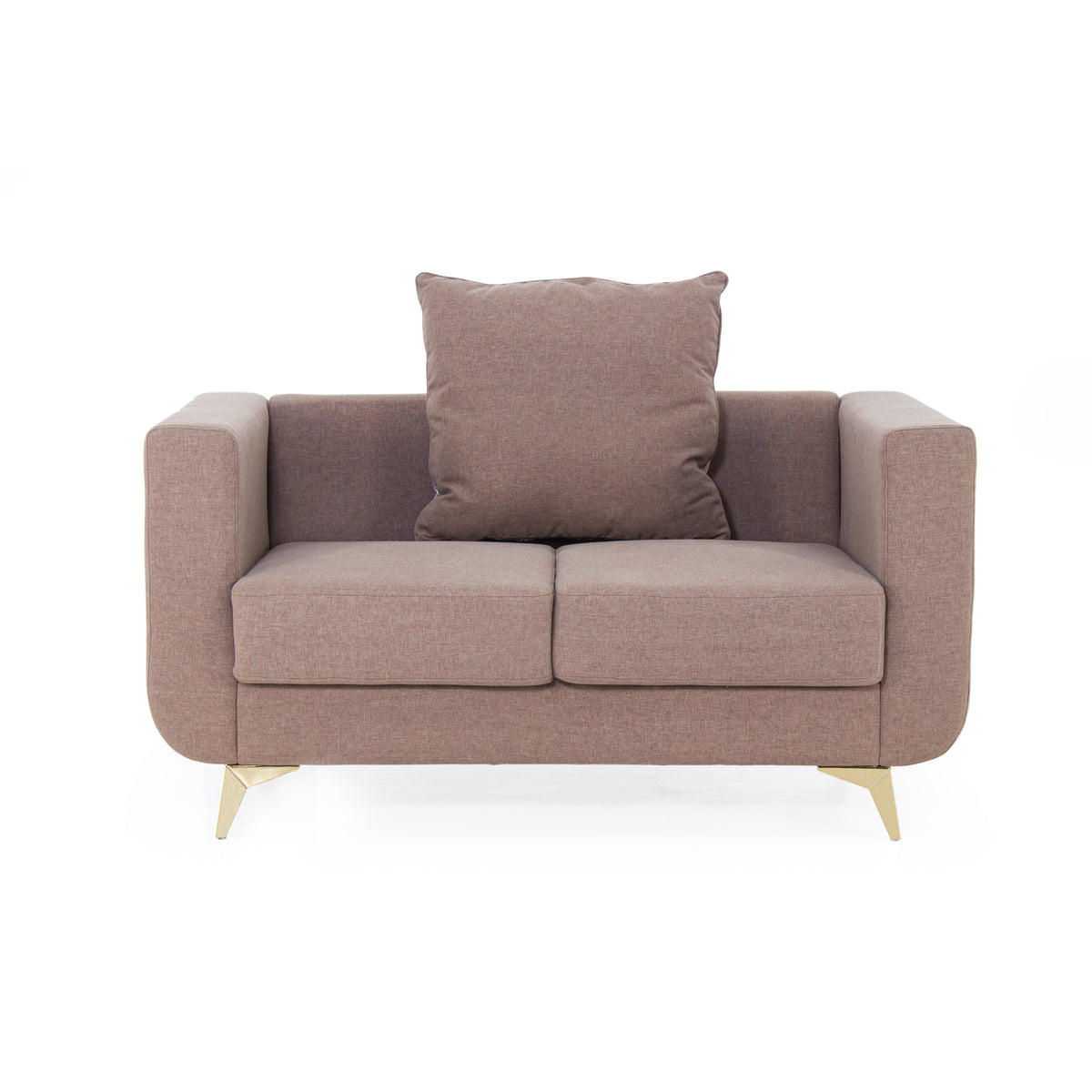 Taupe grey sofa front view