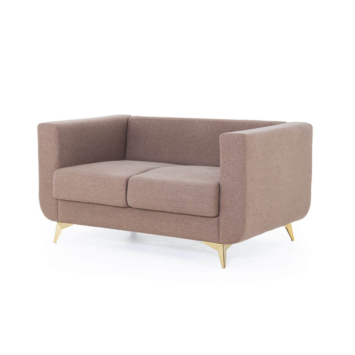 Taupe grey sofa angled view