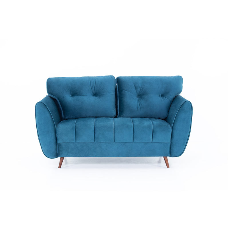 Teal blue two seater front view