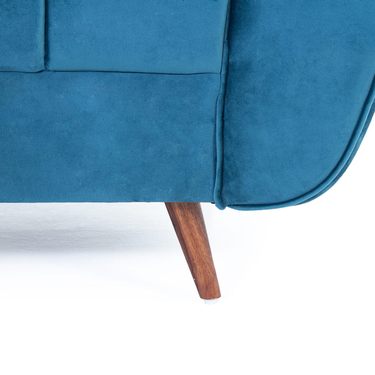 Teal blue two seater angled view