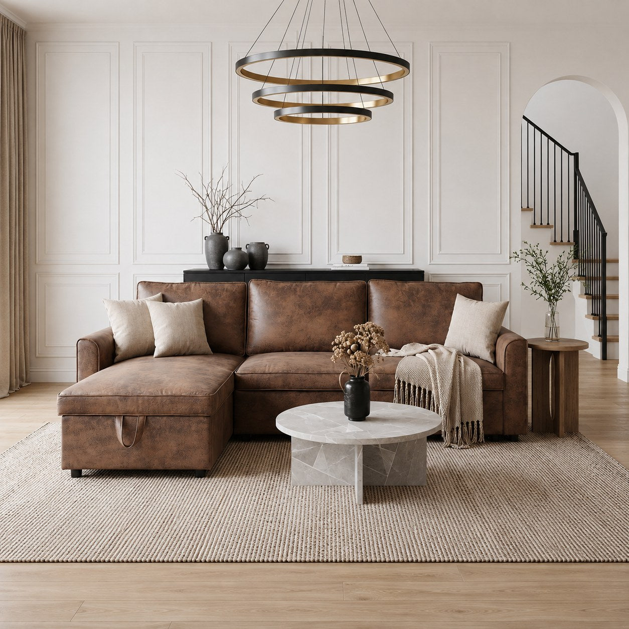 Aspen L shape sofa converted into a bed