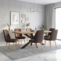 Architectural Solid Wood Dining Table with Spider-Leg Metal Base