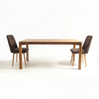 Classic Solid Wood Dining Table with Refined Four-Leg Design