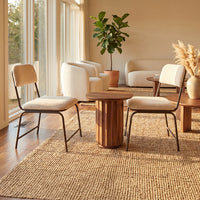 Contemporary Dining Chair with Metal Frame and Upholstered Seat