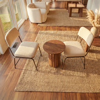 Contemporary Dining Chair with Metal Frame and Upholstered Seat