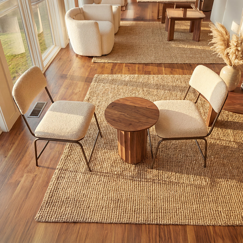 Contemporary Dining Chair with Metal Frame and Upholstered Seat