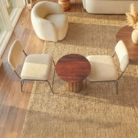 Contemporary Dining Chair with Metal Frame and Upholstered Seat