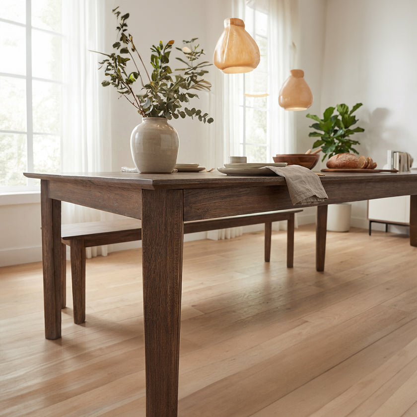 Royale Grain Solid Wood Dining Table with Tapered Leg Design