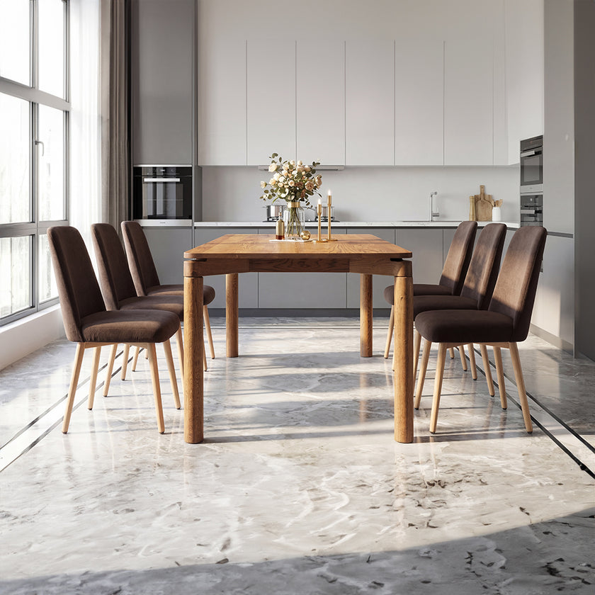 Classic Solid Wood Dining Table with Refined Four-Leg Design