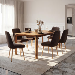 Classic Solid Wood Dining Table with Refined Four-Leg Design