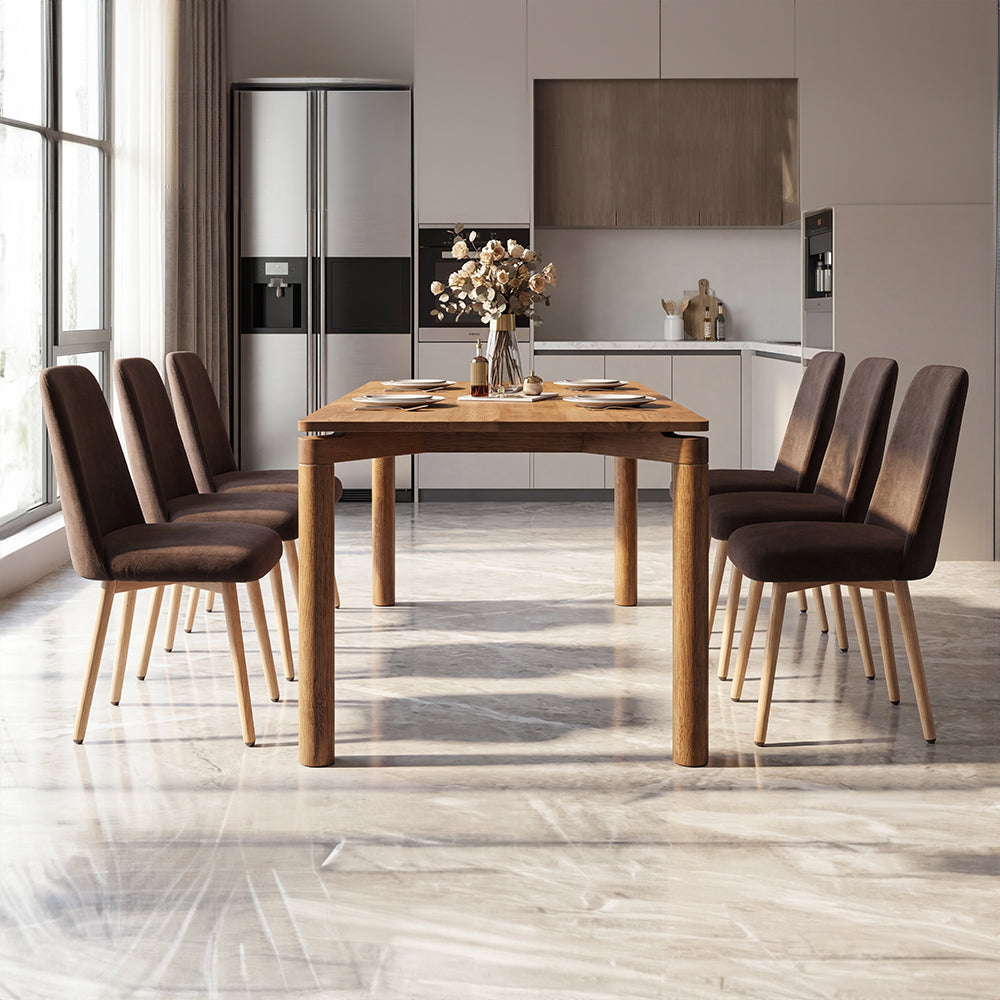 Classic Solid Wood Dining Table with Refined Four-Leg Design