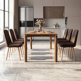 Classic Solid Wood Dining Table with Refined Four-Leg Design