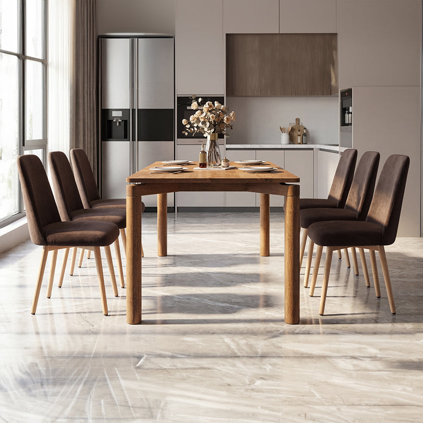 Classic Solid Wood Dining Table with Refined Four-Leg Design