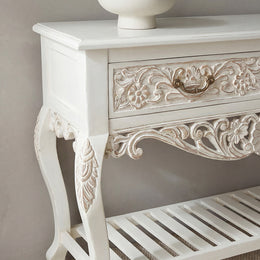 Elegant Solid Wood Console Table with Distressed Finish