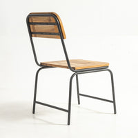 Outdoor Solid Wood Chair with Stainless Steel Frame