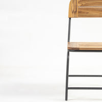 Outdoor Solid Wood Chair with Stainless Steel Frame