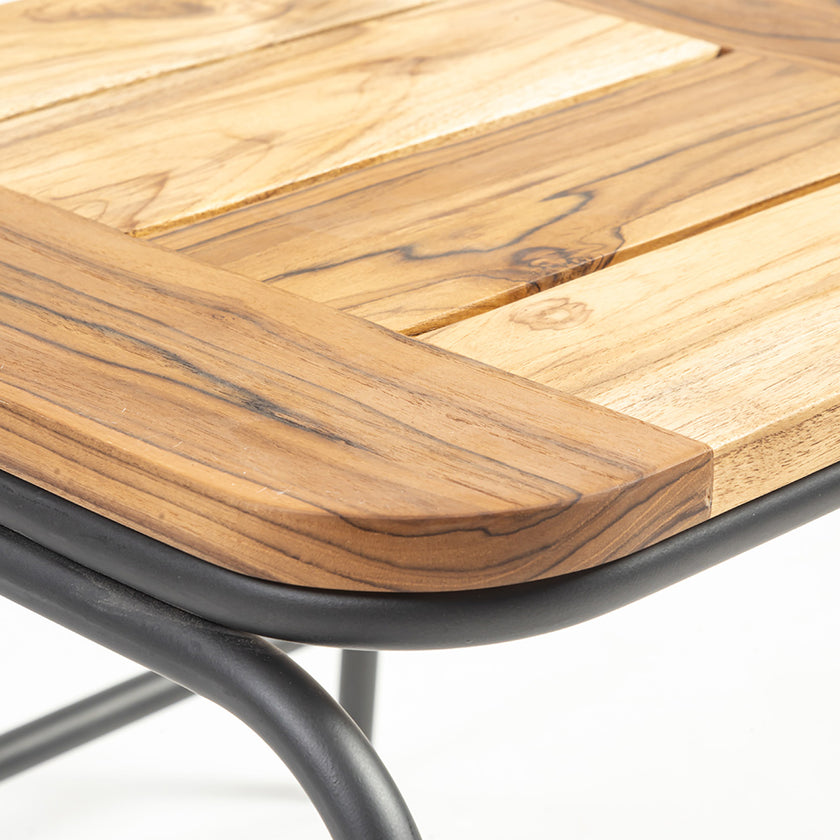 Outdoor Solid Wood Chair with Stainless Steel Frame