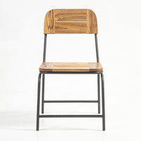 Outdoor Solid Wood Chair with Stainless Steel Frame