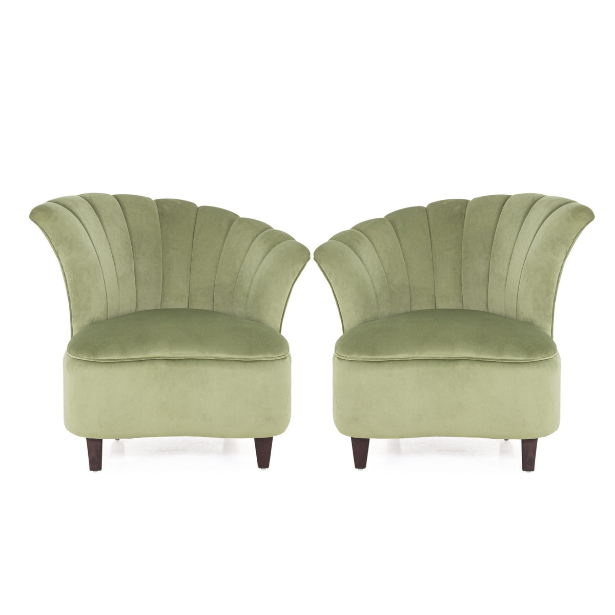 Sage green accent chair front view