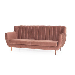 Rust velvet two seater angled view