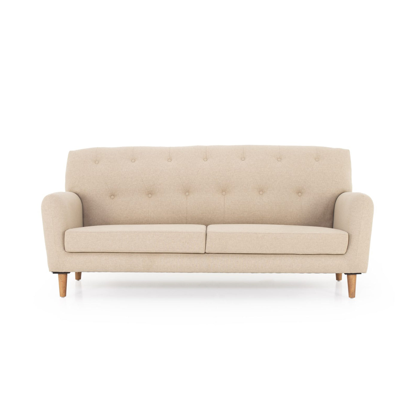 Ivory beige sofa front view