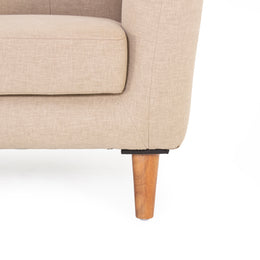 Ivory beige two seater angled view