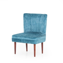Powder blue chair angled view