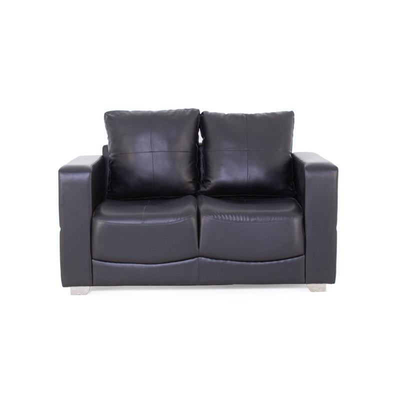 Black two seater sofa front view