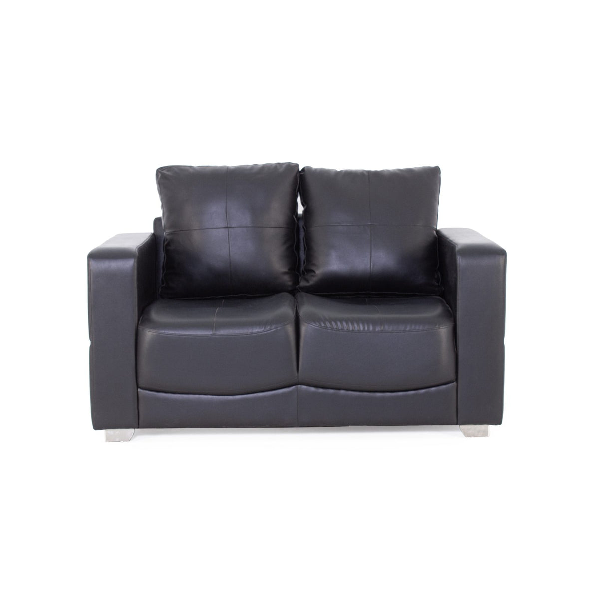 Black two seater sofa front view