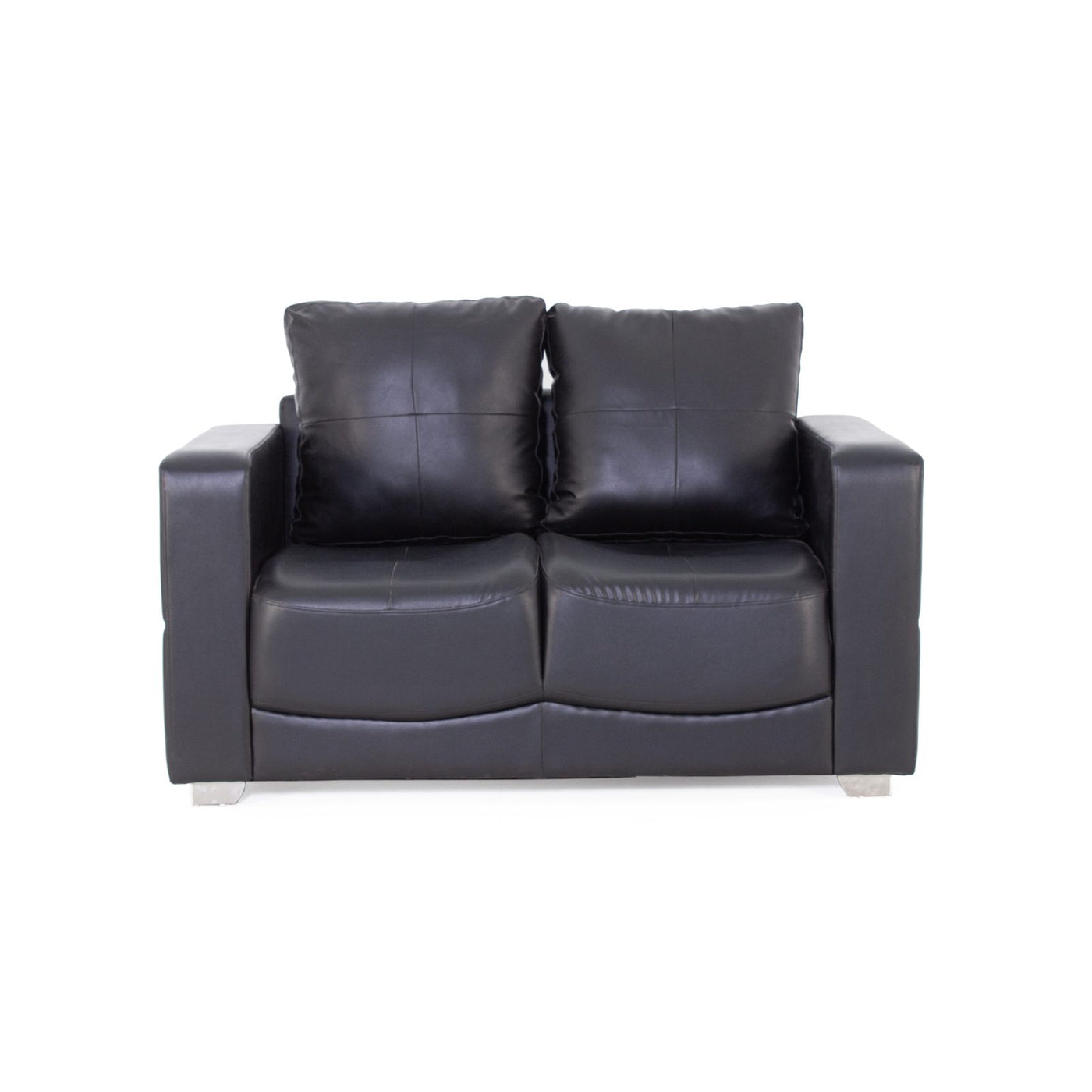 Black two seater sofa front view
