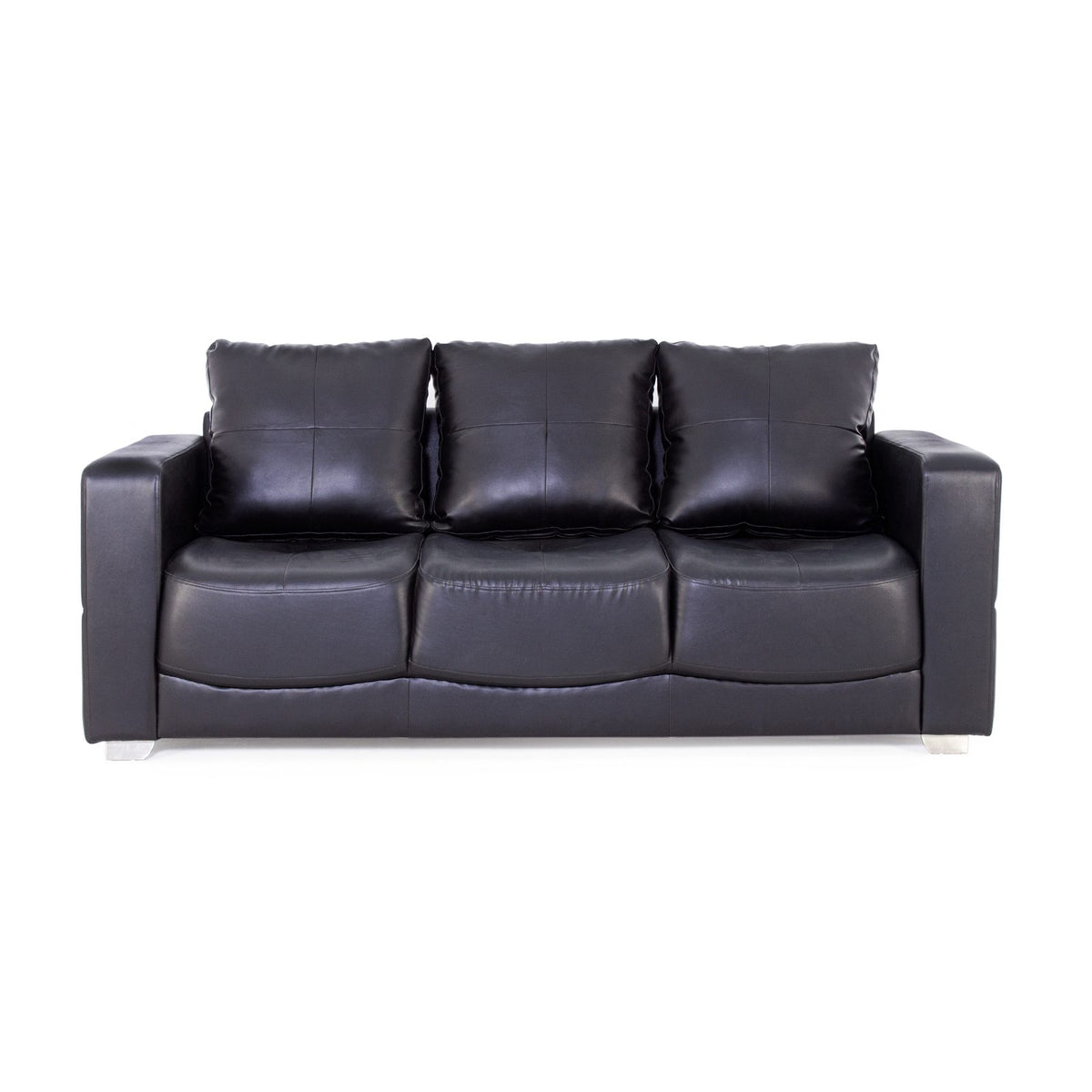 Black three seater sofa front view