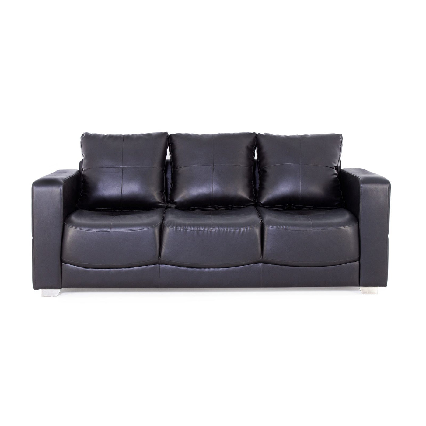 Black three seater sofa front view