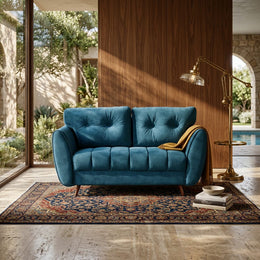 Teal blue two seater styled view