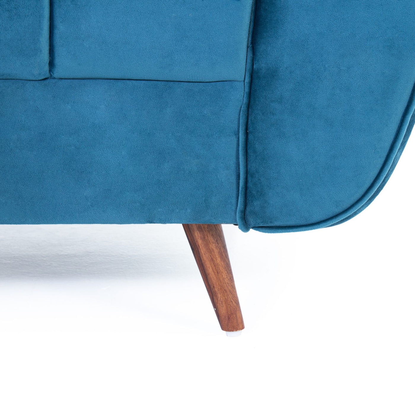 Teal blue two seater angled view