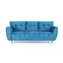Teal blue three seater front view