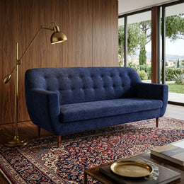Navy blue three seater styled view