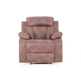 Brown recliner upright view