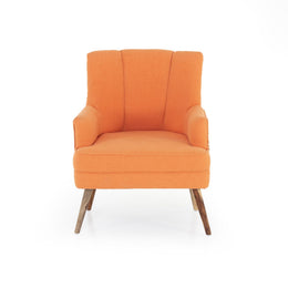 Orange shell back armchair front view