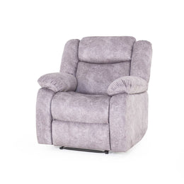 Light grey recliner armchair front view on white background