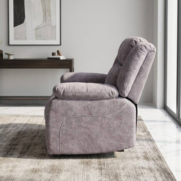 Light grey recliner armchair side view
