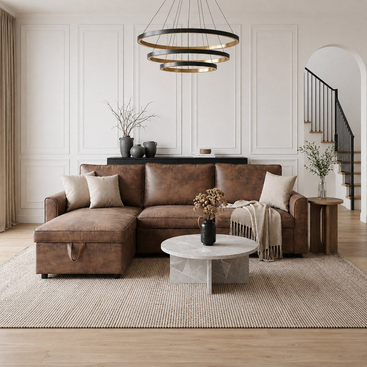 Aspen L shape sofa converted into a bed